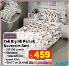 LİLA TEK KİŞİLİK PAMUK NEVRESİM SETİ